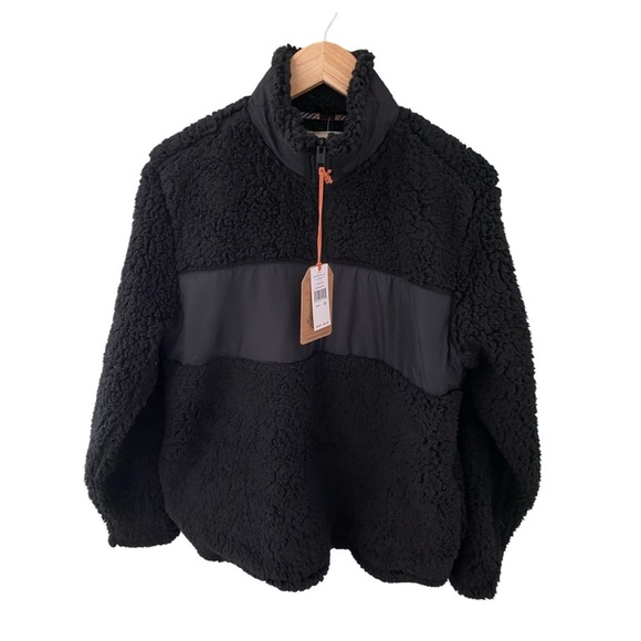 Weatherproof Vintage Black Fleece Pullover 1/2 Zip Jacket NWT Size M - Picture 1 of 11